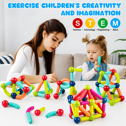 25 Pcs Magnetic Building Blocks Set For Kids – STEM Educational Magnetic Rods & Balls Construction Toy | Creative Learning Gift