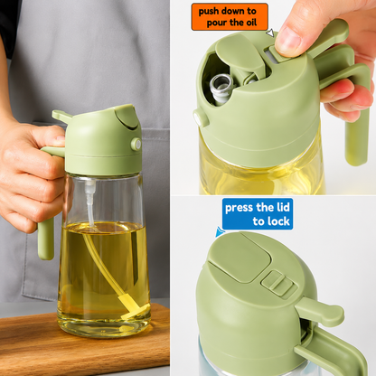 2-In-1 Oil Spray Bottle | 470ml Glass Oil Sprayer