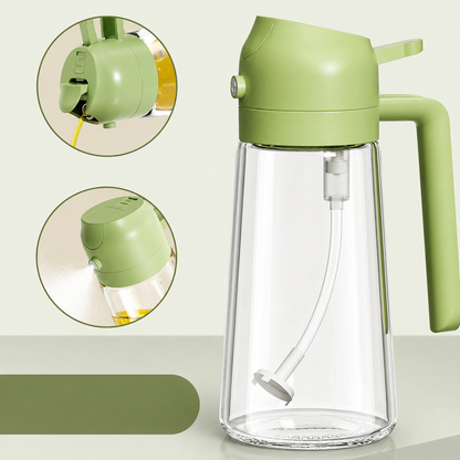 2-In-1 Oil Spray Bottle | 470ml Glass Oil Sprayer