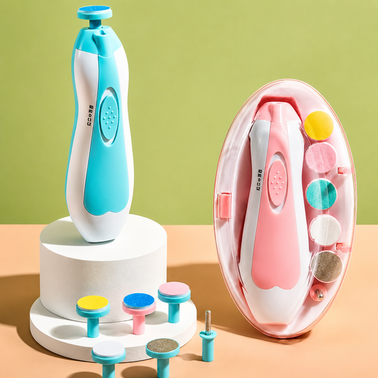 Premium 6-in-1 Electric Baby Nail Trimmer Kit – Safe Painless Infant Nail Filer & Clipper Set With Storage Case