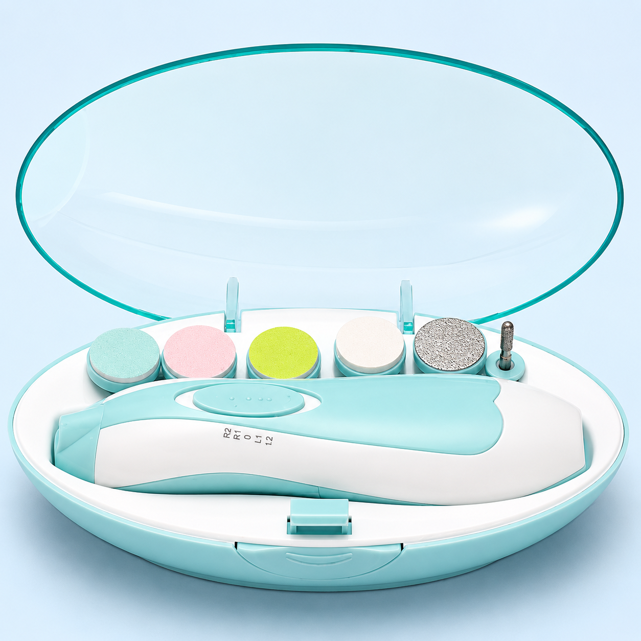 Premium 6-in-1 Electric Baby Nail Trimmer Kit – Safe Painless Infant Nail Filer & Clipper Set With Storage Case