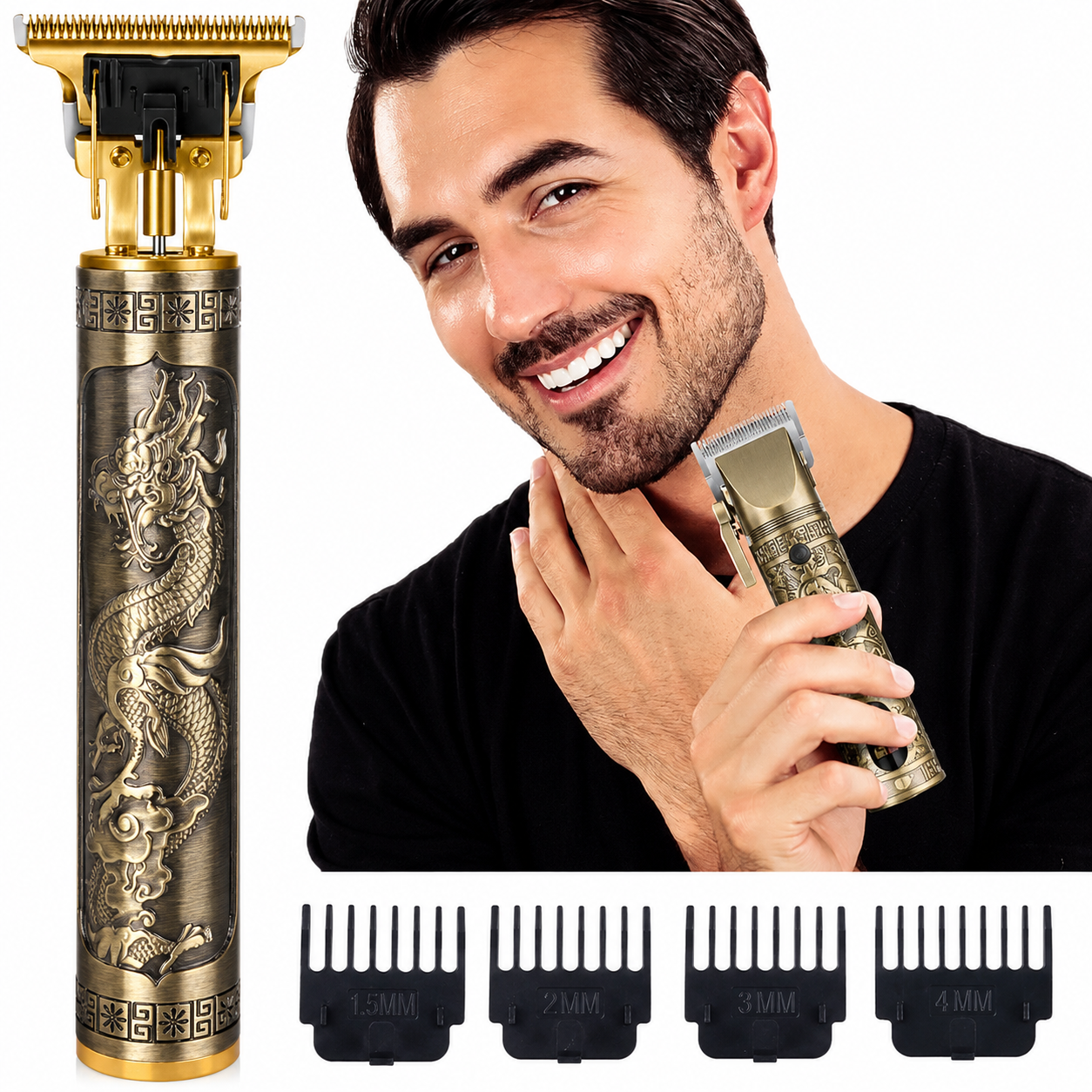Vintage T9 Metal Body Hair & Beard Trimmer | USB Rechargeable Professional Hair Clipper For Men