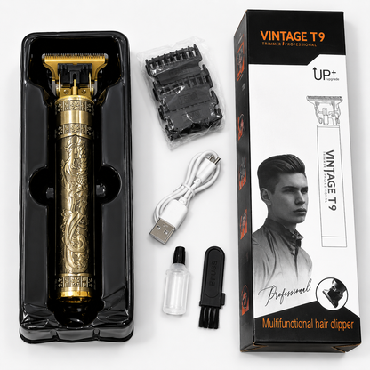Vintage T9 Metal Body Hair & Beard Trimmer | USB Rechargeable Professional Hair Clipper For Men