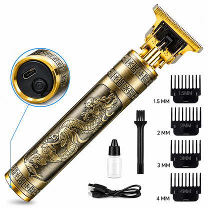 Vintage T9 Metal Body Hair & Beard Trimmer | USB Rechargeable Professional Hair Clipper For Men