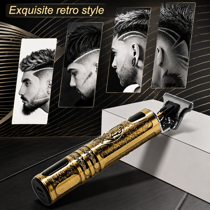 Vintage T9 Metal Body Hair & Beard Trimmer | USB Rechargeable Professional Hair Clipper For Men