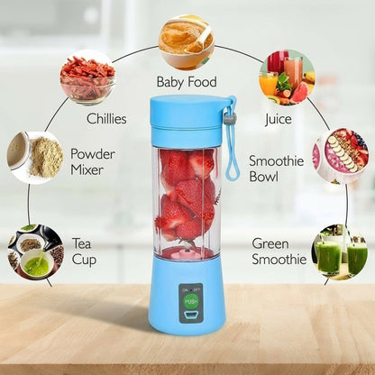 Portable USB Rechargeable Blender | 380ml Personal Smoothie Maker & Mini Juicer Bottle